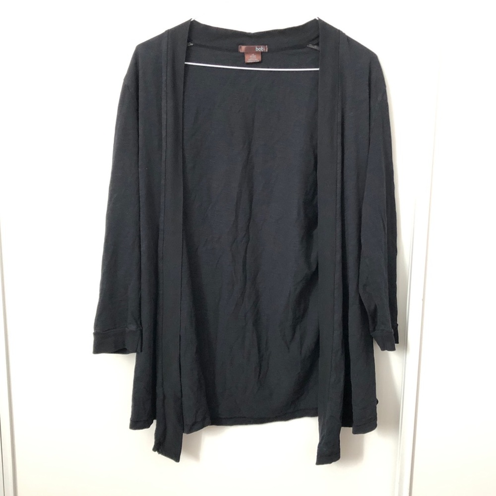 Bobi Black Three Quarter Sleeve Cardigan